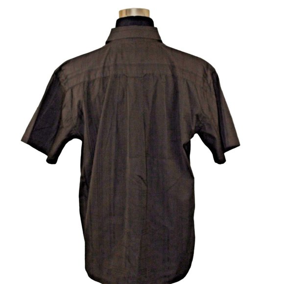 Orvis Large Brown Windowpane Short Sleeve Button Front Casual Lounge Shirt - Picture 2 of 11